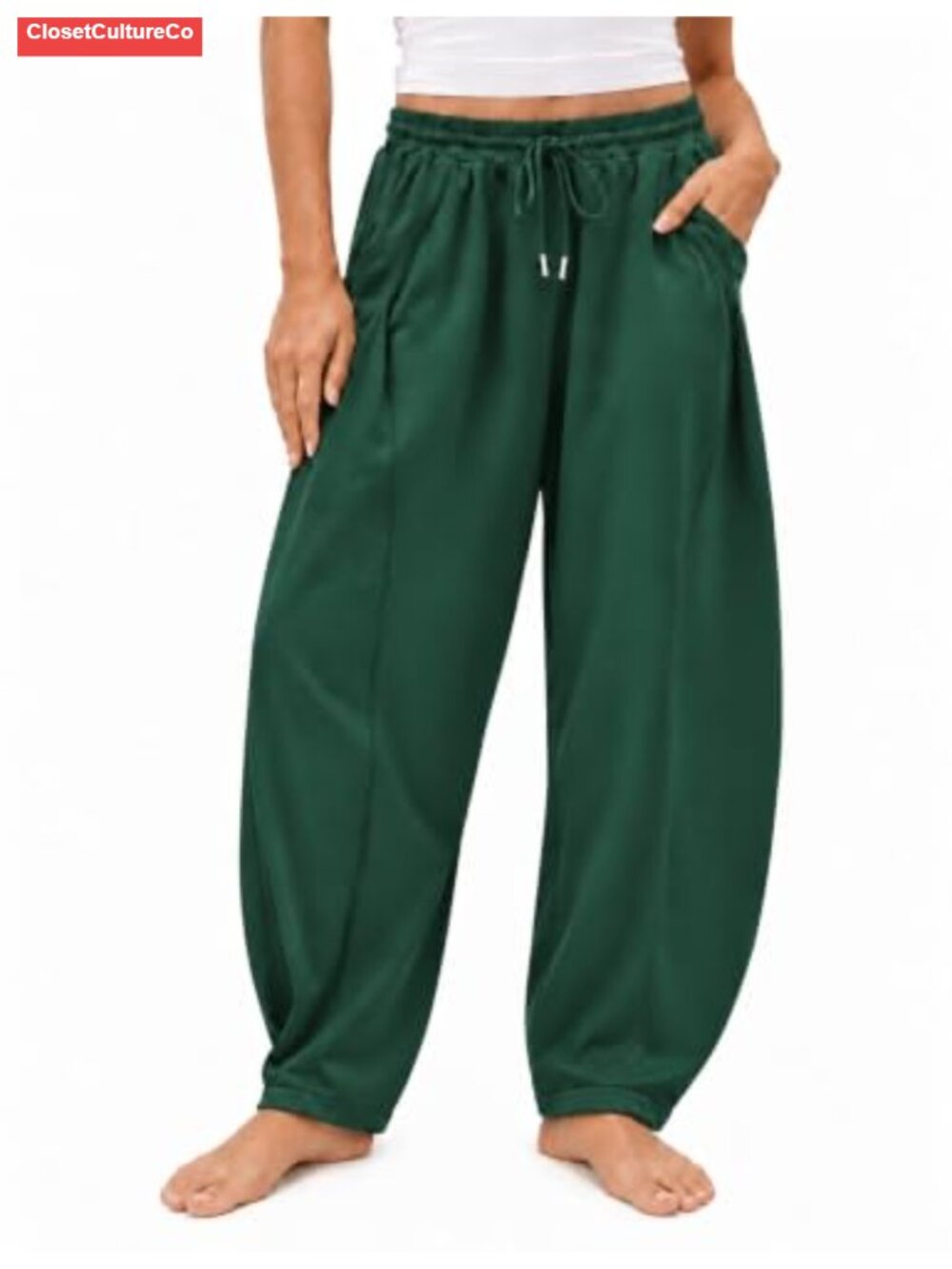 Womens Baggy Barrel Sweatpants Wide Leg Balloon Lounge Pants Drawstring